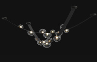 Светильник подвесной Crystal Lux BOSQUE SP7 L3000 BLACK/TRANSPARENT