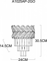 Настенный светильник Aisha A1025AP-2GO