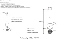 Светильник подвесной Crystal Lux CAROLINA SP1 V1 BRASS