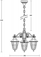 Уличный светильник подвесной PETERSBURG lead GLASS 79870lg/3 Bl